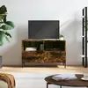 Image de vidaXL Meuble TV Chêne fumé 80x36x50 cm Bois d'ingénierie