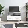 Image de vidaXL Meuble TV Blanc 80x36x50 cm Bois d'ingénierie