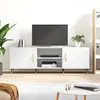 Image de vidaXL Meuble TV blanc 150x30x50 cm bois d'ingénierie