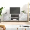 Image de vidaXL Meuble TV gris béton 150x30x50 cm bois d'ingénierie
