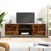 Image de vidaXL Meuble TV chêne fumé 150x30x50 cm bois d'ingénierie