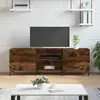 Image de vidaXL Meuble TV chêne fumé 150x30x50 cm bois d'ingénierie