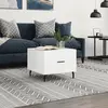 Image de vidaXL Table basse blanc brillant 50x50x40 cm bois d'ingénierie