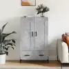 Image de vidaXL Buffet haut gris béton 69,5x31x115 cm bois d'ingénierie