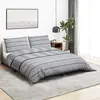 Image de vidaXL Ensemble de housse de couette Gris 140x200 cm Coton