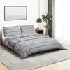 Image de vidaXL Ensemble de housse de couette Gris 135x200 cm Coton