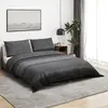 Image de vidaXL Ensemble de housse de couette gris foncé 200x200 cm Coton