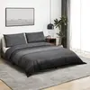 Image de vidaXL Ensemble de housse de couette gris foncé 260x220 cm Coton
