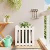 Image de vidaXL Jardinière avec design de clôture blanc 60x60x60 cm pin massif
