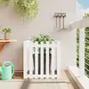 Image de vidaXL Jardinière avec design de clôture blanc 70x70x70 cm pin massif