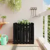 Image de vidaXL Jardinière avec design de clôture noir 70x70x70 cm pin massif