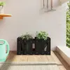 Image de vidaXL Jardinière avec design de clôture noir 60x30x30 cm pin massif