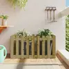 Image de vidaXL Lit surélevé de jardin design de clôture bois de pin imprégné