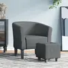 Image de vidaXL Chaise cabriolet avec repose-pied gris foncé tissu