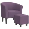 Image de vidaXL Chaise cabriolet avec repose-pied violet tissu