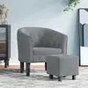 Image de vidaXL Fauteuil avec repose-pied gris foncé velours