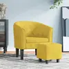 Image de vidaXL Fauteuil avec repose-pied jaune velours