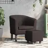 Image de vidaXL Fauteuil avec repose-pied marron similicuir