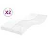 Image de vidaXL Matelas en mousse 2 pcs blanc 90x190 cm 7 zones dureté 20 ILD