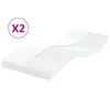 Image de vidaXL Matelas en mousse 2 pcs blanc 100x200 cm 7 zones dureté 20 ILD