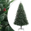 Image de vidaXL Sapin de Noël artificiel à charnières avec baies rouges 150 cm