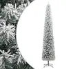 Image de vidaXL Sapin de Noël mince avec support et flocon de neige 270 cm PVC