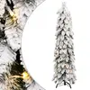 Image de vidaXL Sapin de Noël artificiel pré-éclairé avec 80 LED/neige floquée