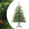 Image de vidaXL Sapin de Noël artificiel avec pommes de pin et baies 150 cm