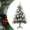 Image de vidaXL Sapin de Noël artificiel avec pommes de pin et baies 150 cm