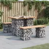Image de vidaXL Table de jardin Gabion Design 100x70x72 cm Bois massif Pin