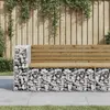 Image de vidaXL Banc de jardin design gabion 122x71x65,5cm bois de pin imprégné