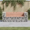 Image de vidaXL Banc de jardin design gabion 184x71x65,5 cm bois massif douglas