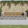 Image de vidaXL Banc de jardin design gabion 244x71x65,5cm bois de pin imprégné