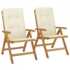 Image de vidaXL Fauteuils pliants inclinables avec coussins, 2 pièces,