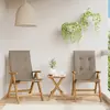 Image de vidaXL Chaises de jardin inclinables lot de 2 et coussins teck massif