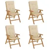 Image de vidaXL Fauteuils pliants inclinables avec coussins, 4 pièces,