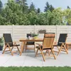 Image de vidaXL Chaises de jardin inclinables lot de 4 et coussins bois teck