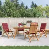 Image de vidaXL Chaises de jardin inclinables lot de 4 et coussins bois teck