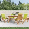 Image de vidaXL Chaises de jardin inclinables lot de 4 et coussins bois teck