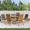 Image de vidaXL Chaises de jardin inclinables et coussins lot de 6 bois teck