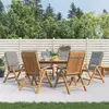 Image de vidaXL Chaises de jardin inclinables et coussins lot de 6 bois teck