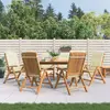 Image de vidaXL Chaises de jardin inclinables et coussins lot de 6 bois teck