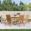 Image de vidaXL Chaises de jardin inclinables et coussins lot de 6 bois teck