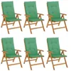 Image de vidaXL Chaises de jardin inclinables et coussins lot de 6 bois teck