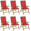 Image de vidaXL Chaises de jardin inclinables et coussins lot de 6 bois teck