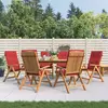 Image de vidaXL Chaises de jardin inclinables et coussins lot de 6 bois teck