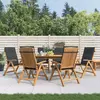 Image de vidaXL Chaises de jardin inclinables et coussins lot de 6 bois teck