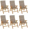 Image de vidaXL Fauteuils pliants inclinables avec coussins, 6 pièces,