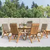 Image de vidaXL Chaises de jardin inclinables et coussins lot de 6 bois teck