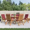 Image de vidaXL Chaises de jardin inclinables et coussins lot de 6 bois teck